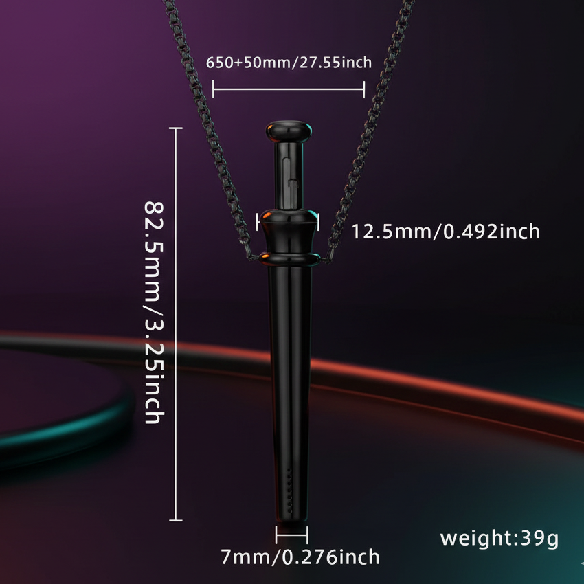 Small Feral Bumper 2.2 inch mini discreet stainless steel straw necklace